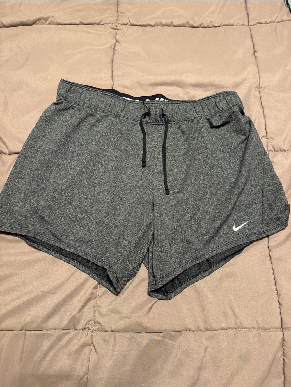 Nike Women's Athletic Shorts Gray with Black Drawstring